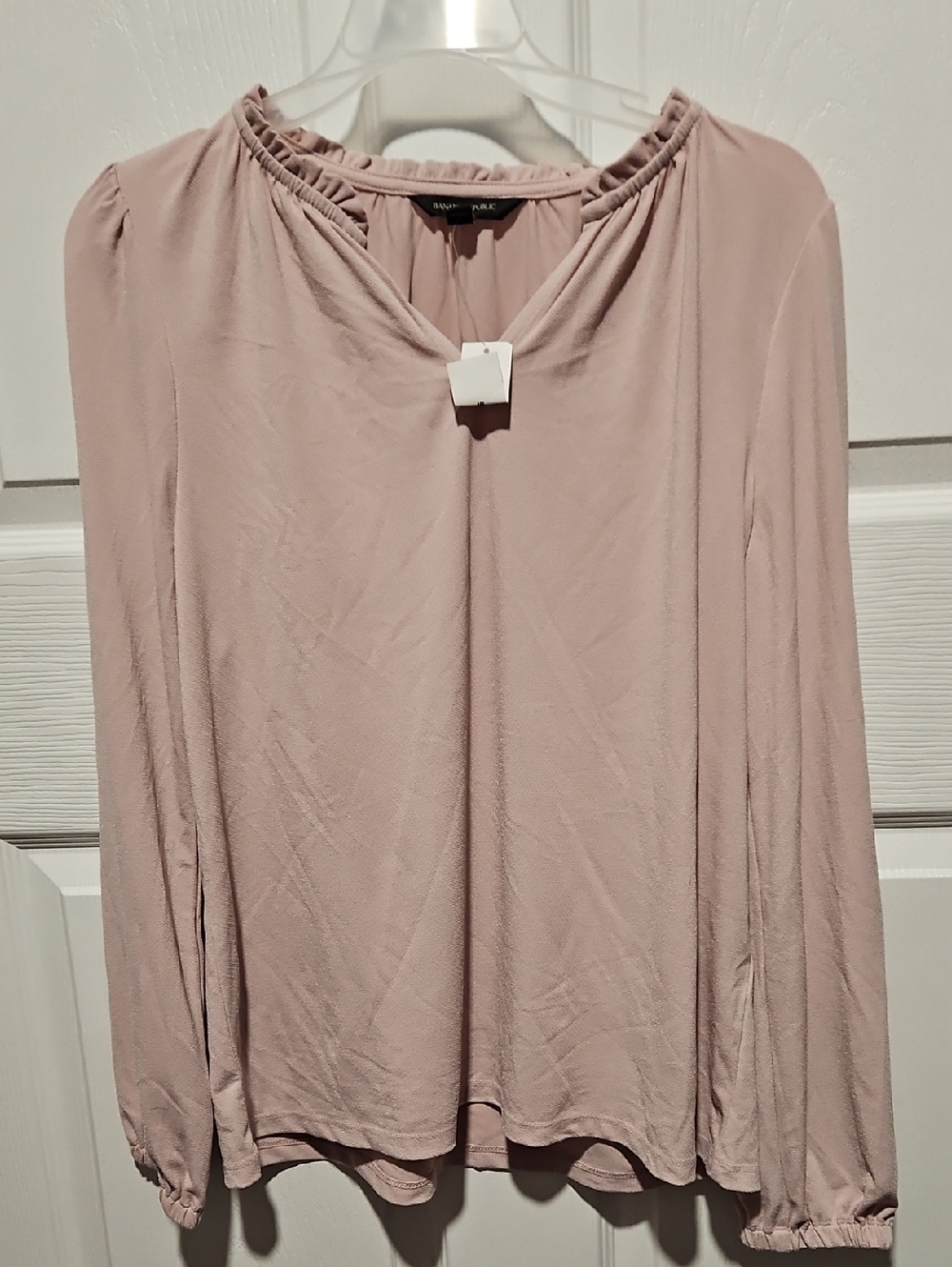 Banana Republic Blouson Long Sleeve Top in Dusty Rose